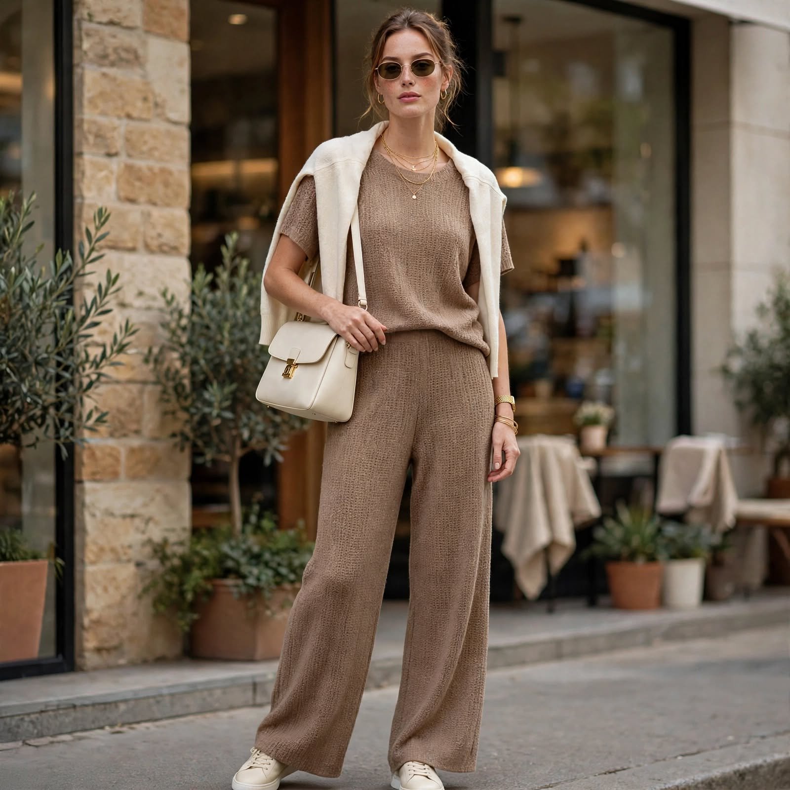 A Matching Knit Set That Makes Casual Outfits for Women Simple