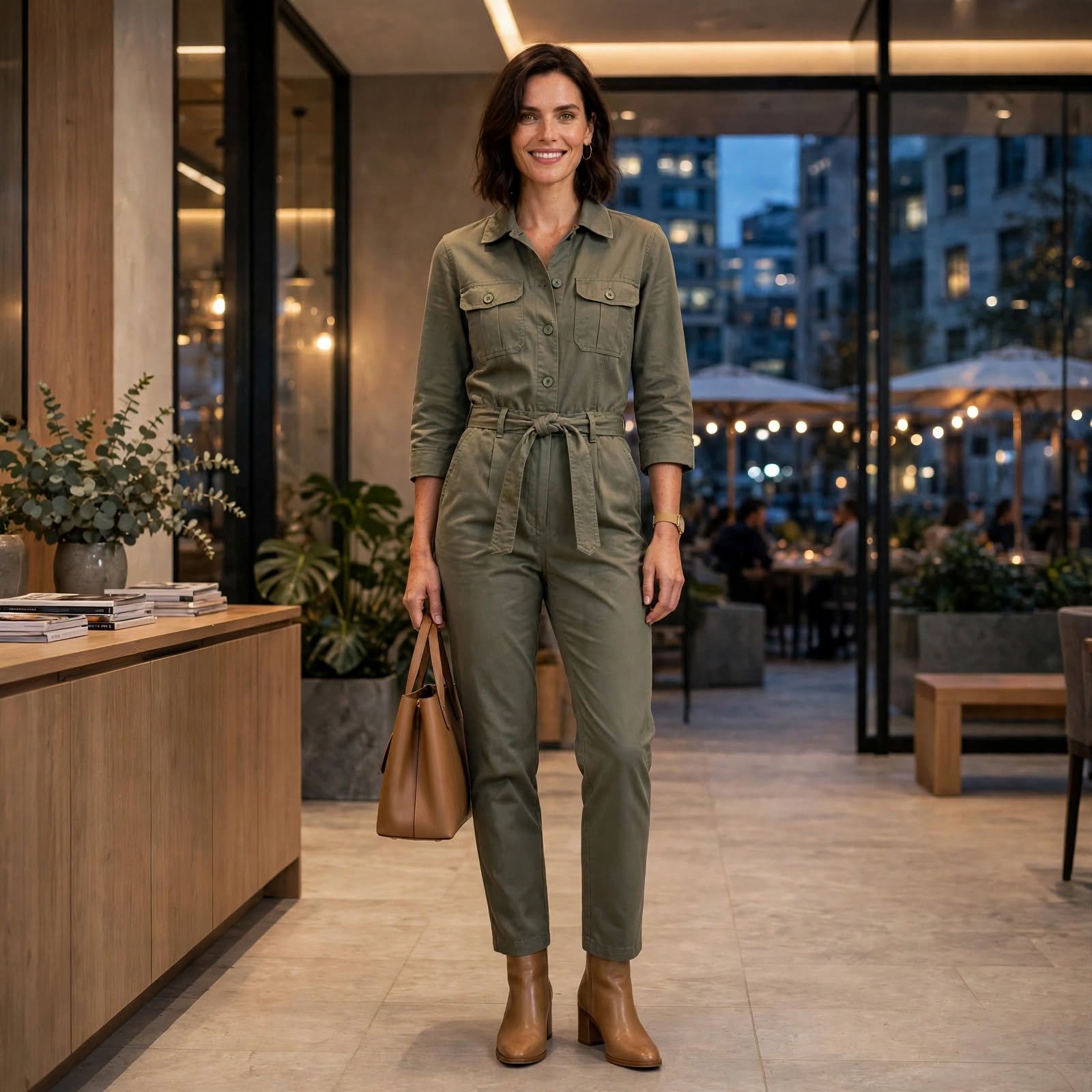 A Utility Jumpsuit Turns Casual Work Outfits Into a One-Step Friday Look