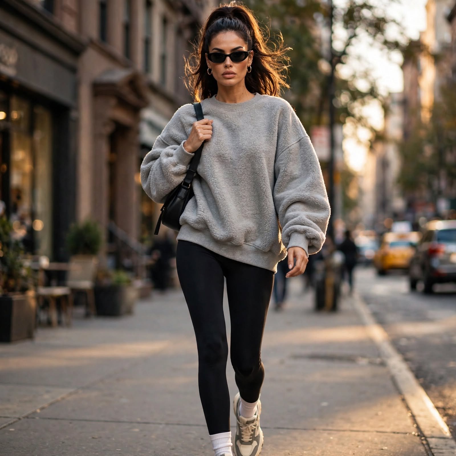 Oversized Sweatshirt and Leggings Casual Outfit