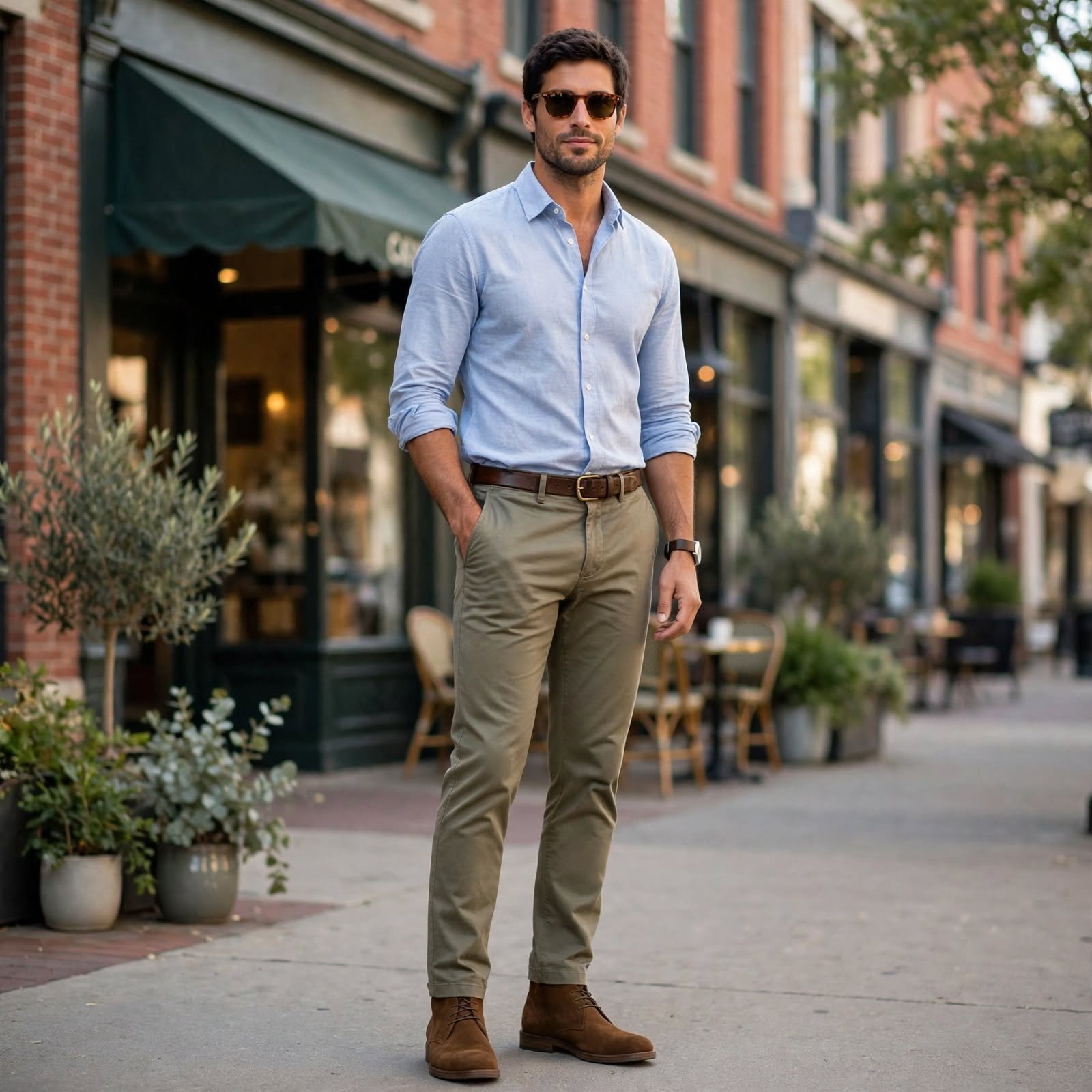 Oxford Shirt and Chukka Boots Casual Outfit