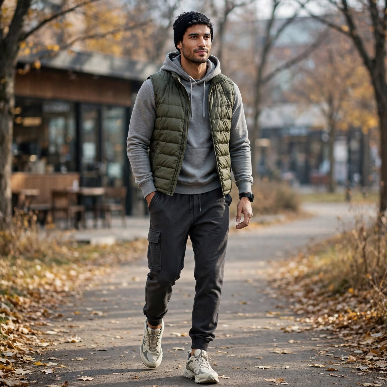 Puffer Vest and Hoodie Cold-Day Casual Outfit