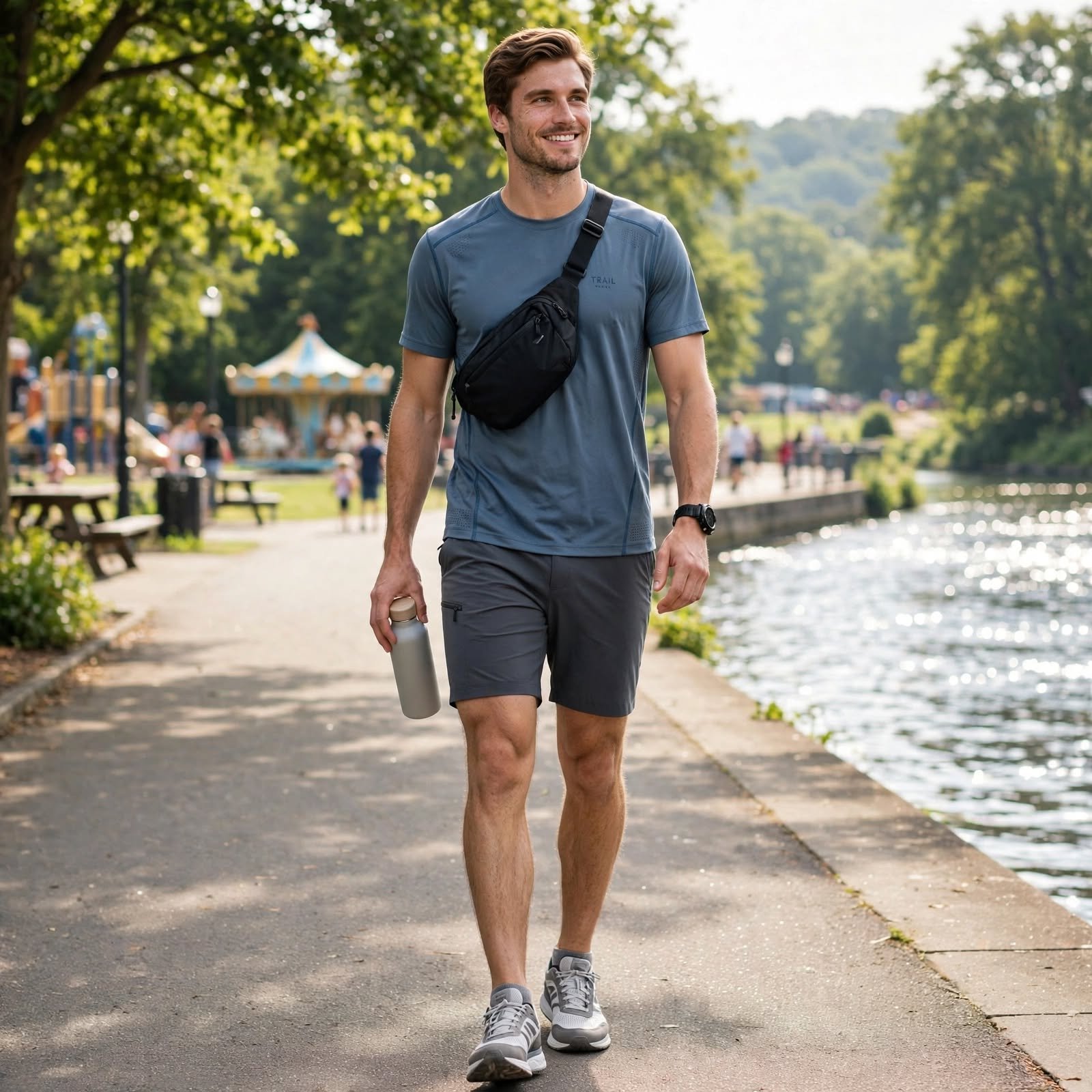 Quick-Dry Shorts and a Wicking Tee for Casual Day Outfits at the River or Theme Park